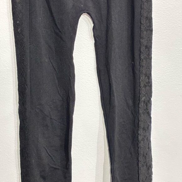 Say what? | Women’s Lace Side Accents Black Leggings Size - Picture 7 of 11